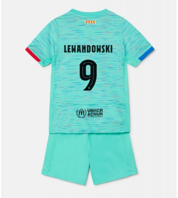 Barcelona Robert Lewandowski #9 Tredje Kläder Barn 2023-24 Kortärmad (+ Korta byxor)